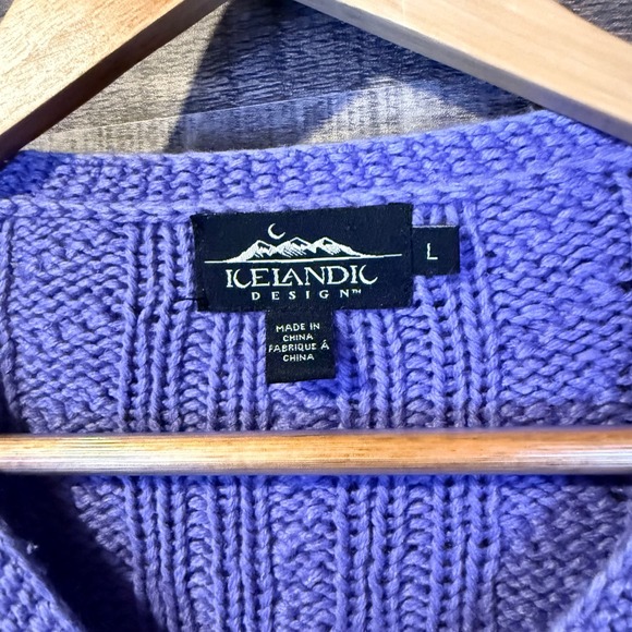 Icelandic Design Silk Angora Cable Knit Zip Cardigan Sweater L Silk Blend Luxury - Picture 3 of 6